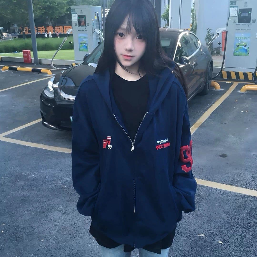 얇은 스타일 털이 있는 복잡한 블랙 하단 프린트 수건 자수 순수한 Mianhua 면 복합 후드티 여성