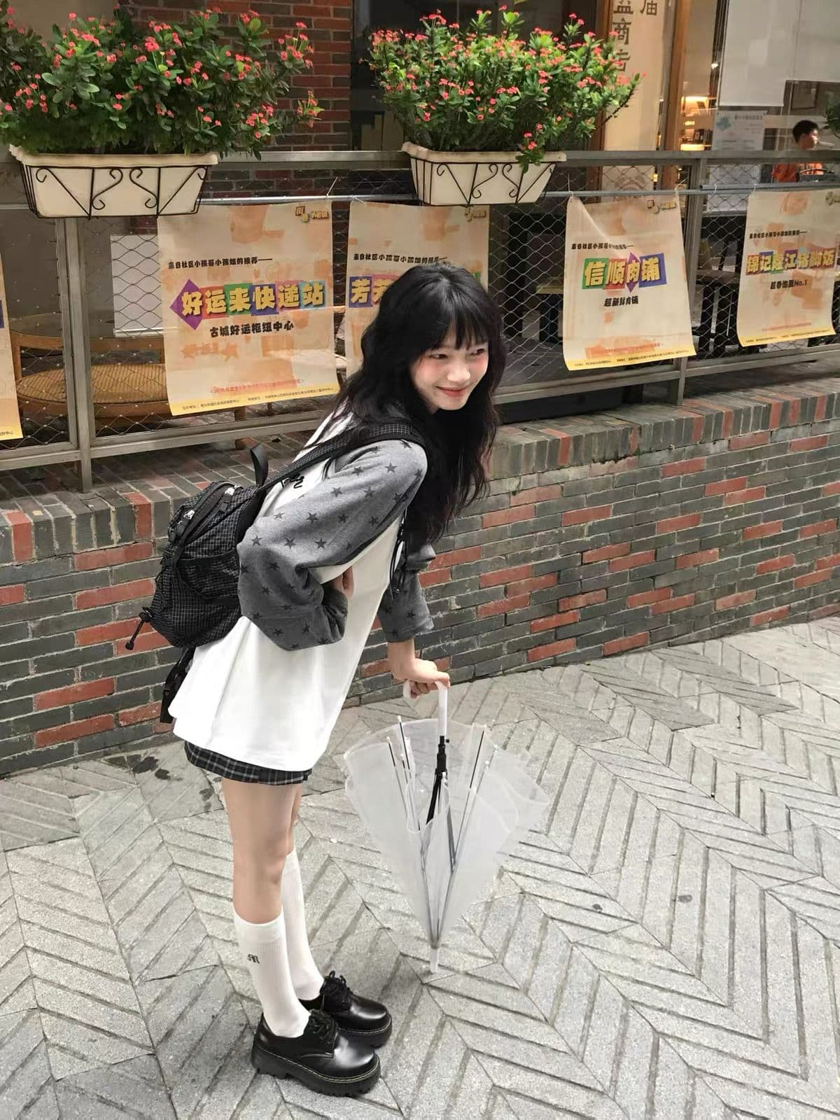 소매 압력 라인 순면 220 그램 긴팔 티셔츠 여성 상세 이미지 4