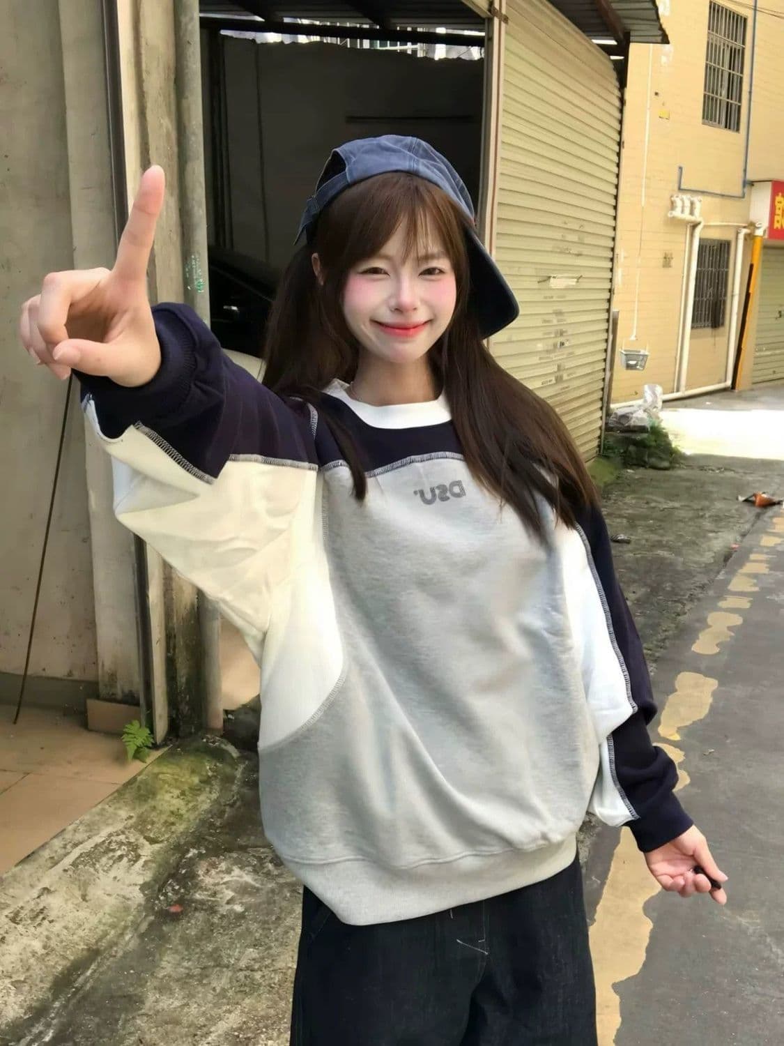 얇은 스타일 이후 패키지 칼라 순수한 Mianhua 면 복합 후드티 여성 상세 이미지 4