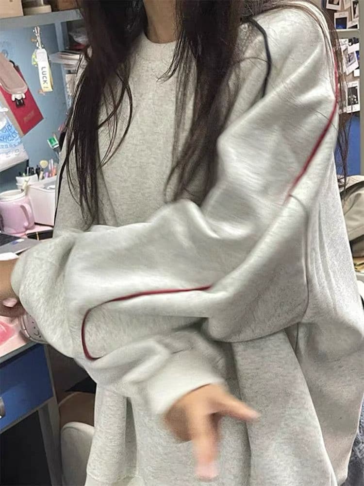 얇은 스타일 털이 있는 순수한 Mianhua 면 복합 후드티 여성 상세 이미지 6