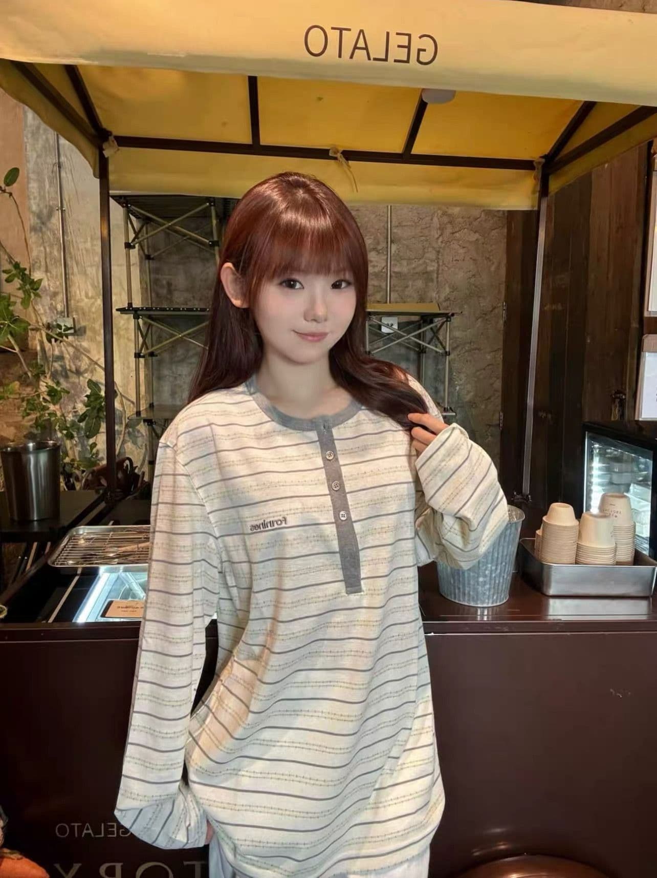 원본 솜씨 광저우 원본 원단 긴팔 티셔츠 여성