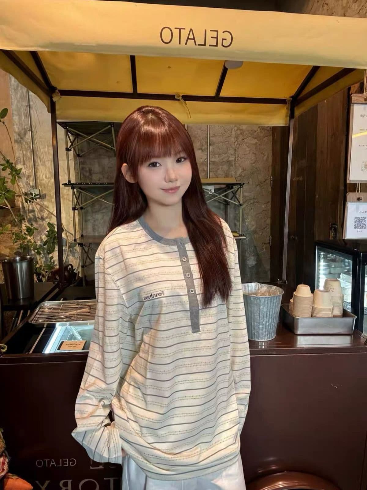 원본 솜씨 광저우 원본 원단 긴팔 티셔츠 여성 이미지 2