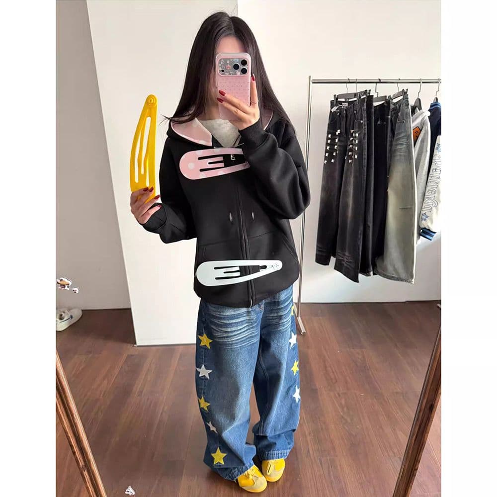 얇은 스타일 털이 있는 원본 부형제 순수한 Mianhua 면 복합 후드티 여성 상세 이미지 9