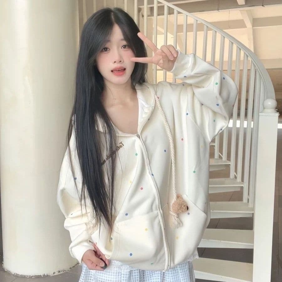 얇은 스타일 털이 있는 원본 솜씨 순수한 Mianhua 면 복합 우유 실크 후드티 여성 이미지 2