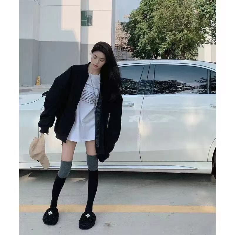 브라운 스탠드 칼라 야구 유니폼 여성 코트 가을 겨울 2025 새로운 아메리칸 레트로 루즈핏 파일럿 재킷 맨위 이미지 3
