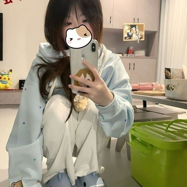 얇은 스타일 털이 있는 원본 솜씨 순수한 Mianhua 면 복합 우유 실크 후드티 여성 상세 이미지 10