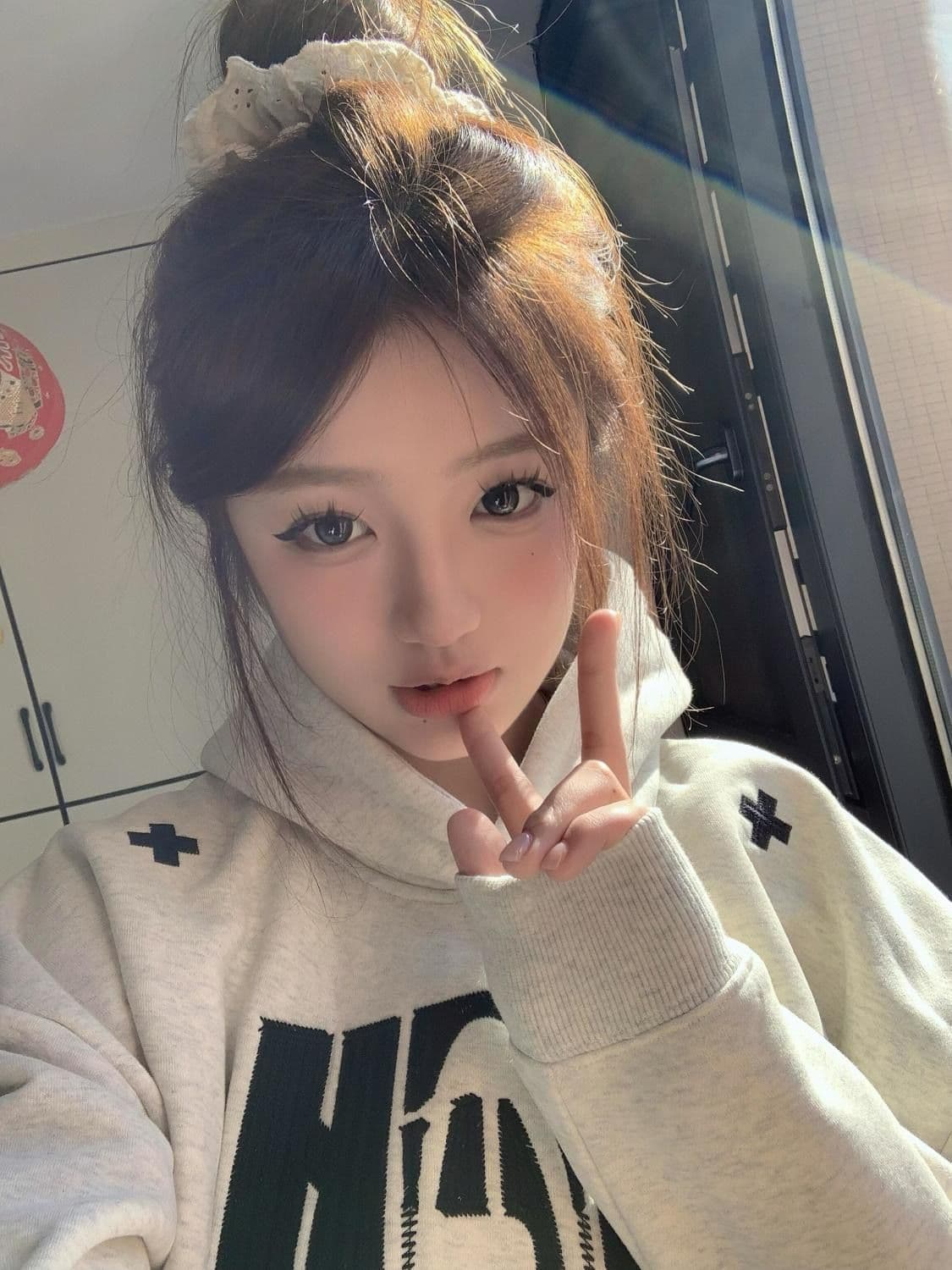 얇은 스타일 털이 있는 순수한 Mianhua 면 복합 암소 후드티 여성 이미지 2