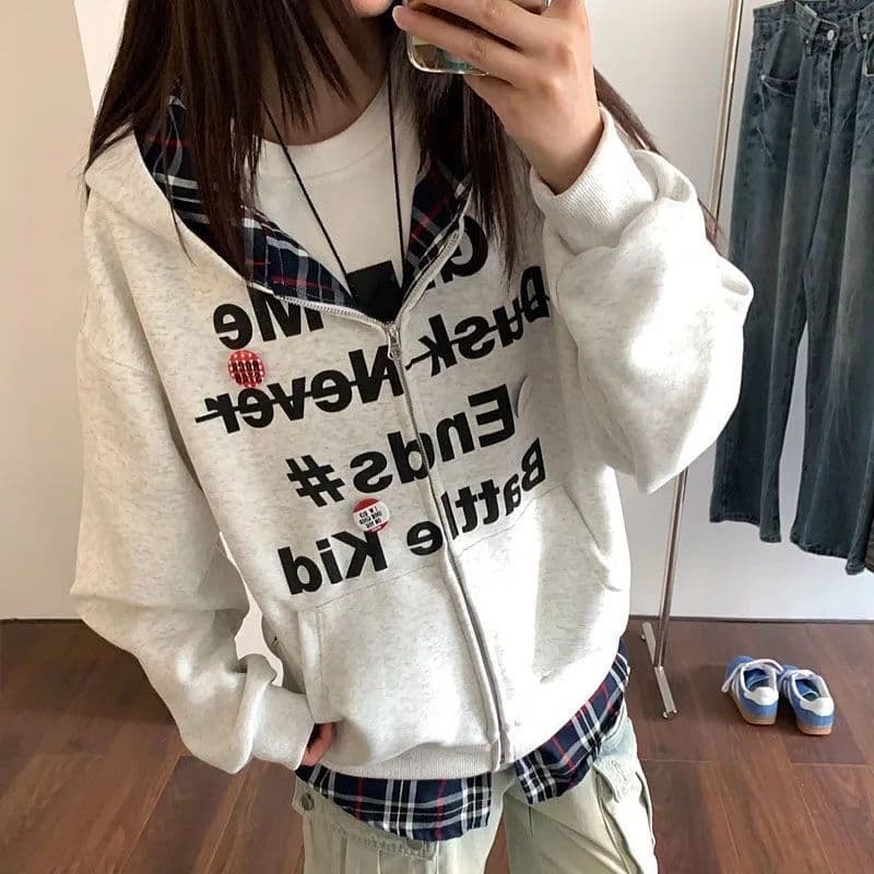 얇은 스타일 털이 있는 후아 면 복합 후드티 여성 코트 상세 이미지 9