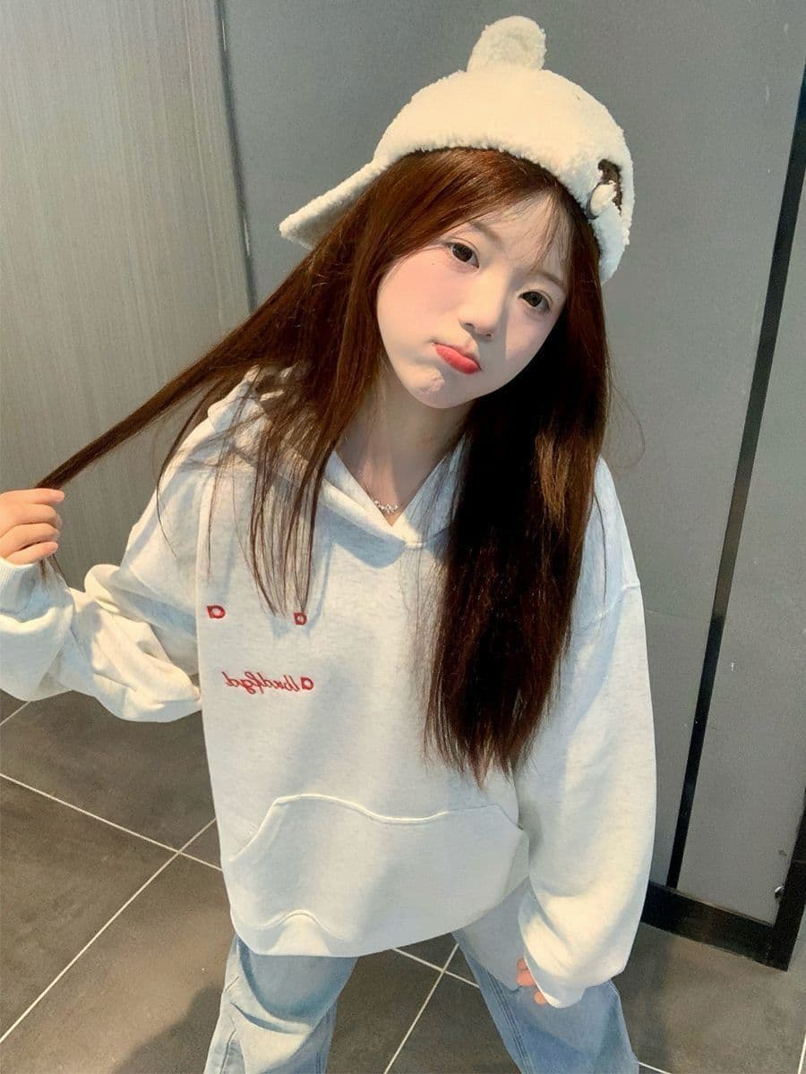 얇은 스타일 털이 있는 자수 원본 솜씨 순수한 Mianhua 면 복합 후드티 여성 이미지 3