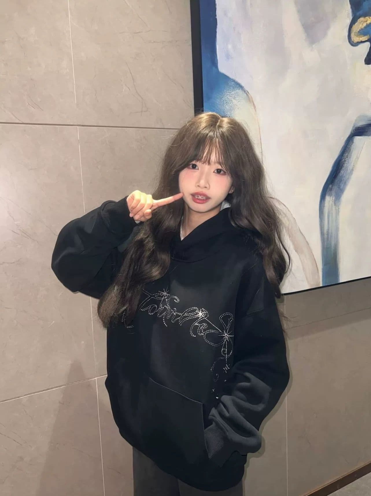 얇은 스타일 털이 있는 이후 패키지 칼라 원본 솜씨 순수한 Mianhua 면 복합 후드티 여성 상세 이미지 5