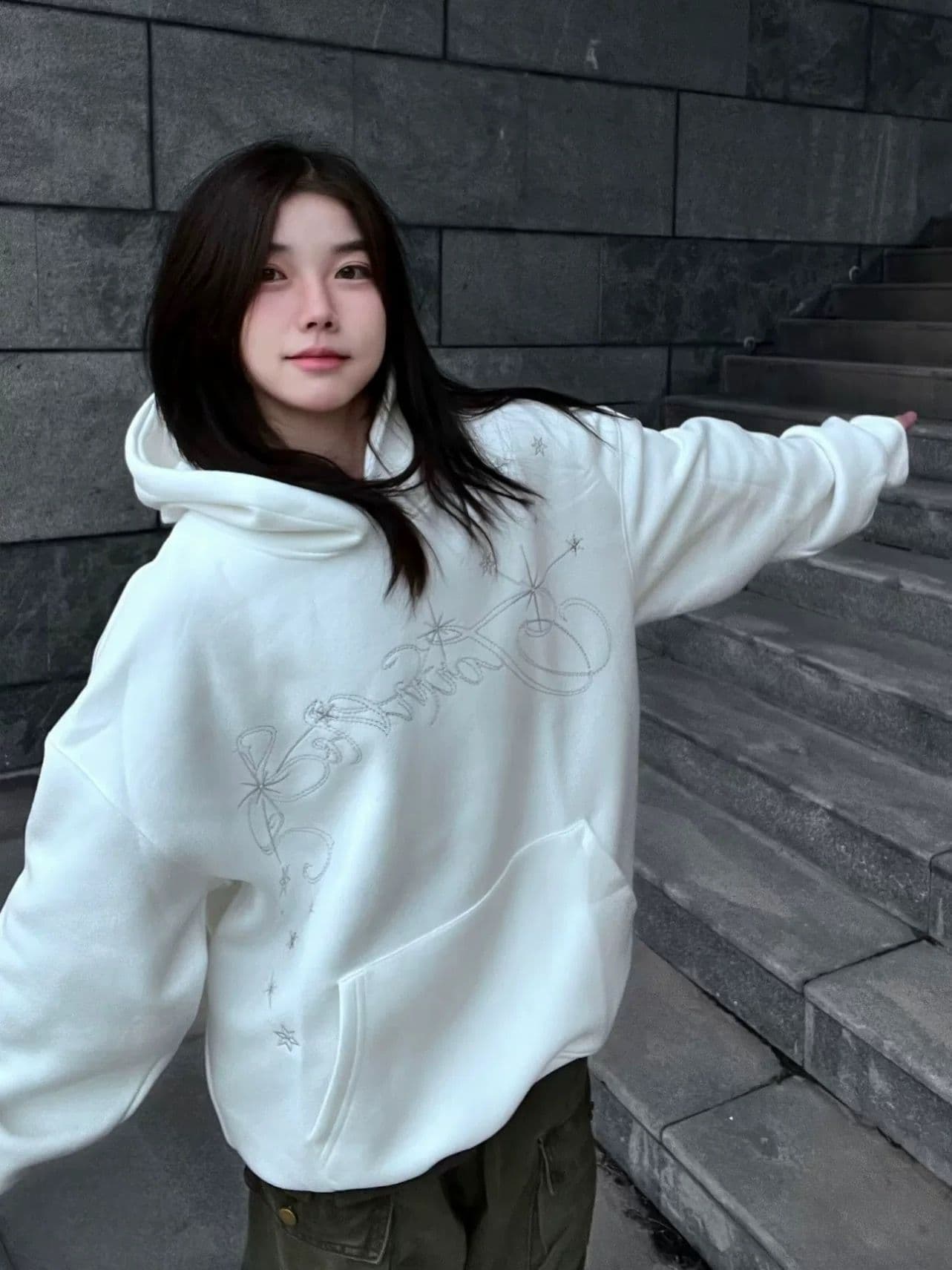 얇은 스타일 털이 있는 이후 패키지 칼라 원본 솜씨 순수한 Mianhua 면 복합 후드티 여성 상세 이미지 6