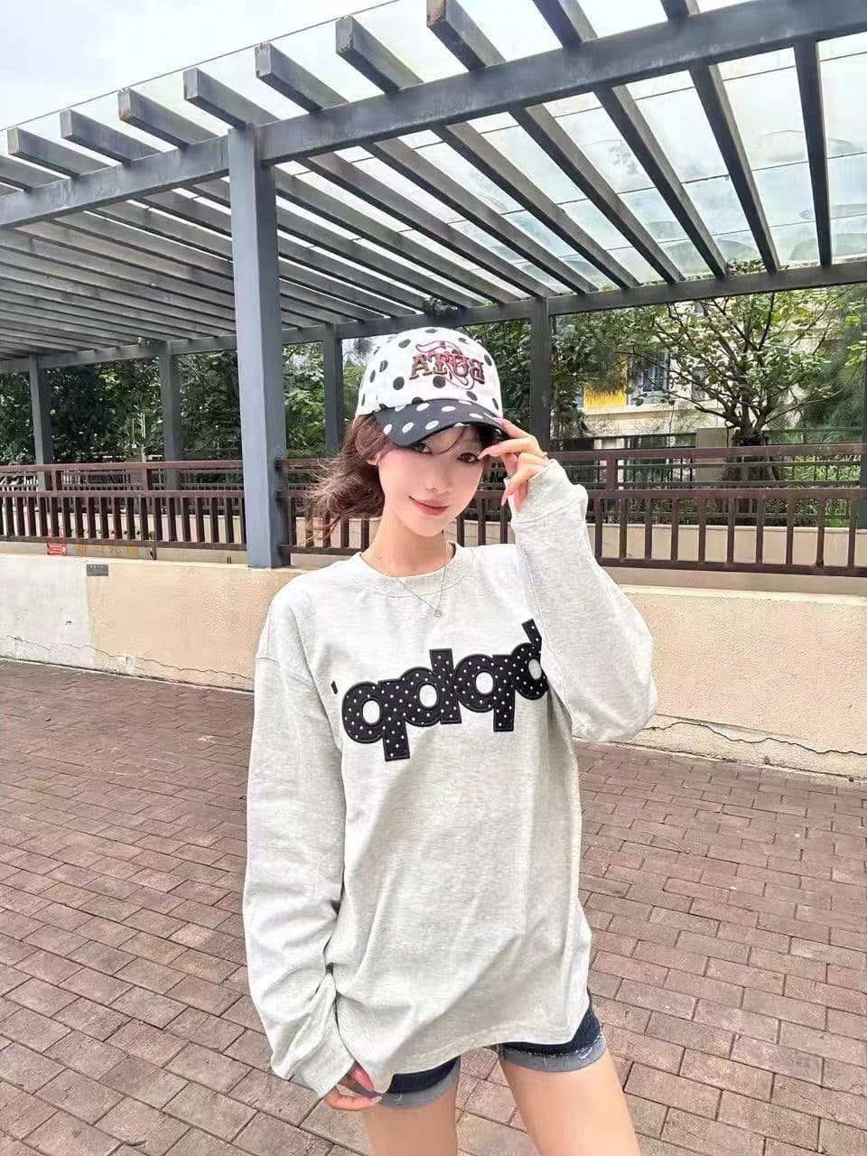 자수 패치 원본 솜씨 순면 220 그램 긴팔 티셔츠 여성 이미지 4