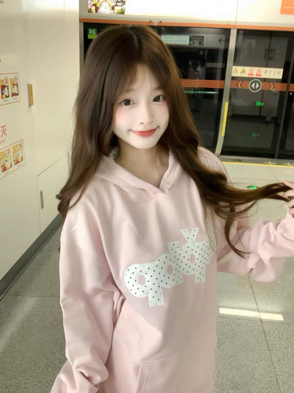 얇은 스타일 모자 인사이드 도트 무늬 자수 패치 이후 패키지 칼라 순수한 Mianhua 면 복합 후드티 여성
