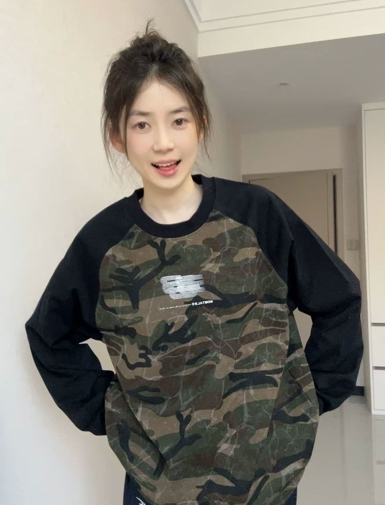 원본 솜씨 순면 더블 실 230 크 긴팔 티셔츠 여성 상세 이미지 5