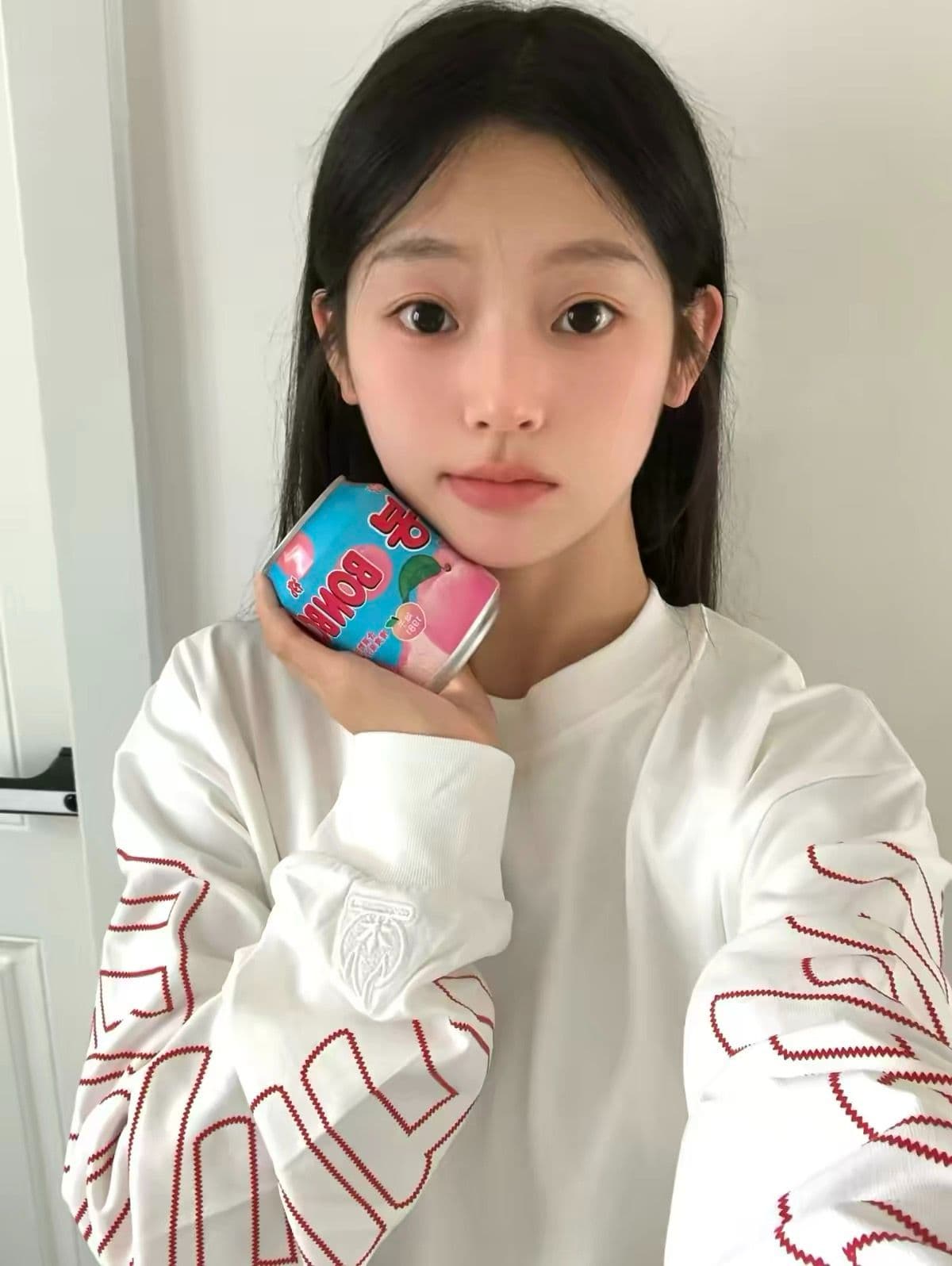 자수 네리 가게 천 순면 220 그램 긴팔 티셔츠 여성