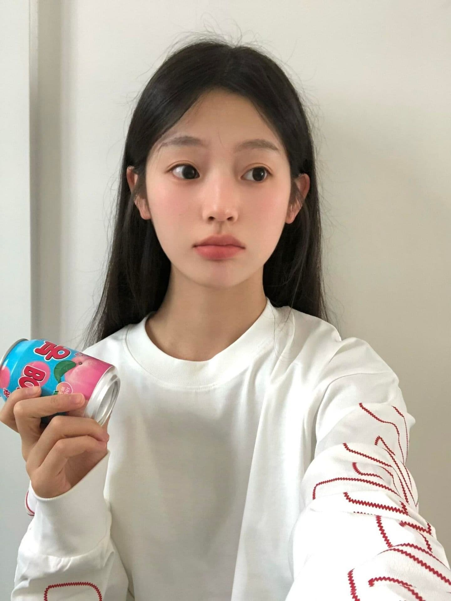 자수 네리 가게 천 순면 220 그램 긴팔 티셔츠 여성 이미지 2