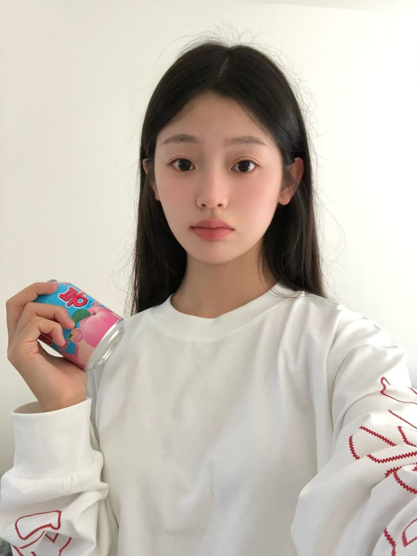 자수 네리 가게 천 순면 220 그램 긴팔 티셔츠 여성 이미지 3