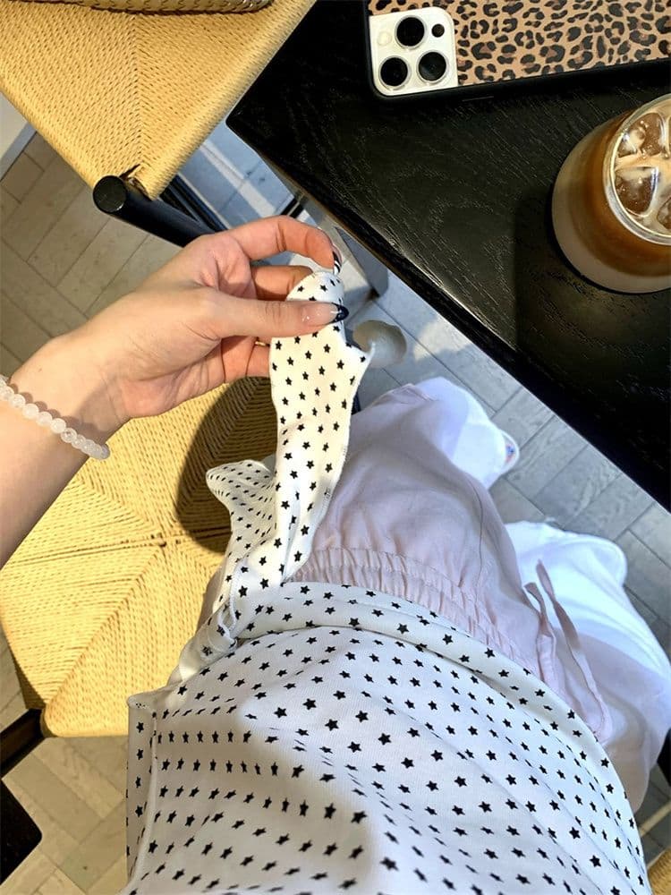 1 1 라이 우아한 260 그램 한 부서 달콤한 매운맛 순수한 욕망 오프숄더 도트 무늬 민소매 티셔츠 여성 여름 얇은 스타일 몸매 가꾸기 슬림해 보이는 맨위 상세 이미지 7