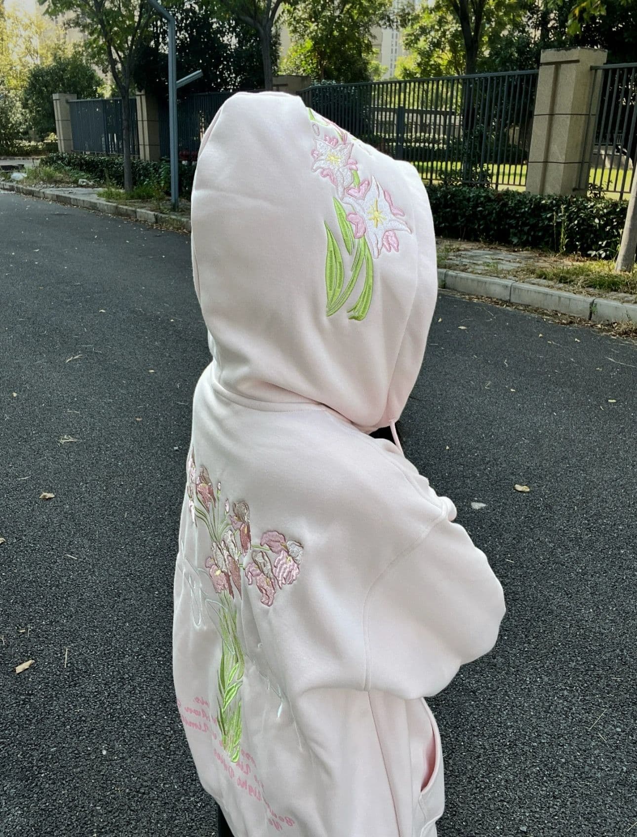 얇은 스타일 털이 있는 원본 솜씨 순수한 Mianhua 면 복합 후드티 여성 상세 이미지 5