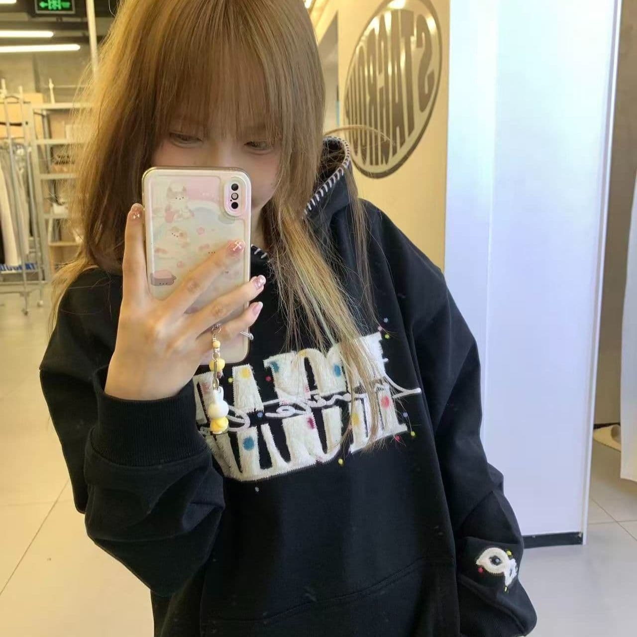 얇은 스타일 털이 있는 원본 솜씨 순수한 Mianhua 면 복합 후드티 여성 상세 이미지 8
