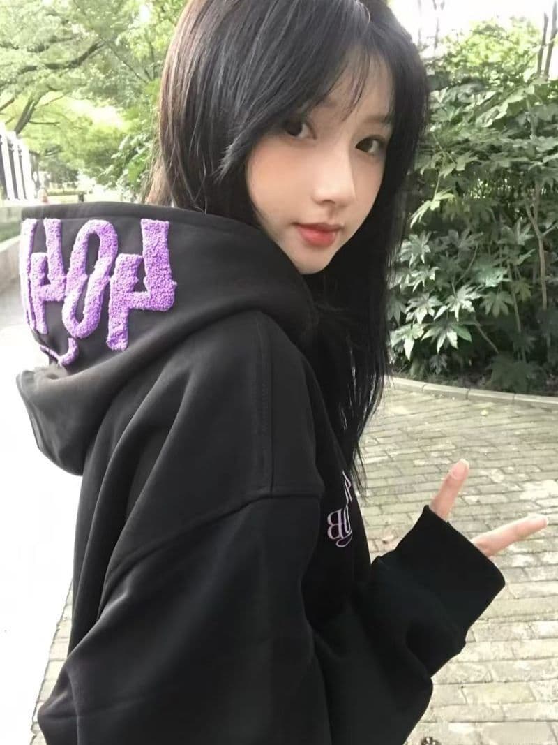 얇은 스타일 털이 있는 순수한 Mianhua 면 복합 후드티 여성 상세 이미지 3