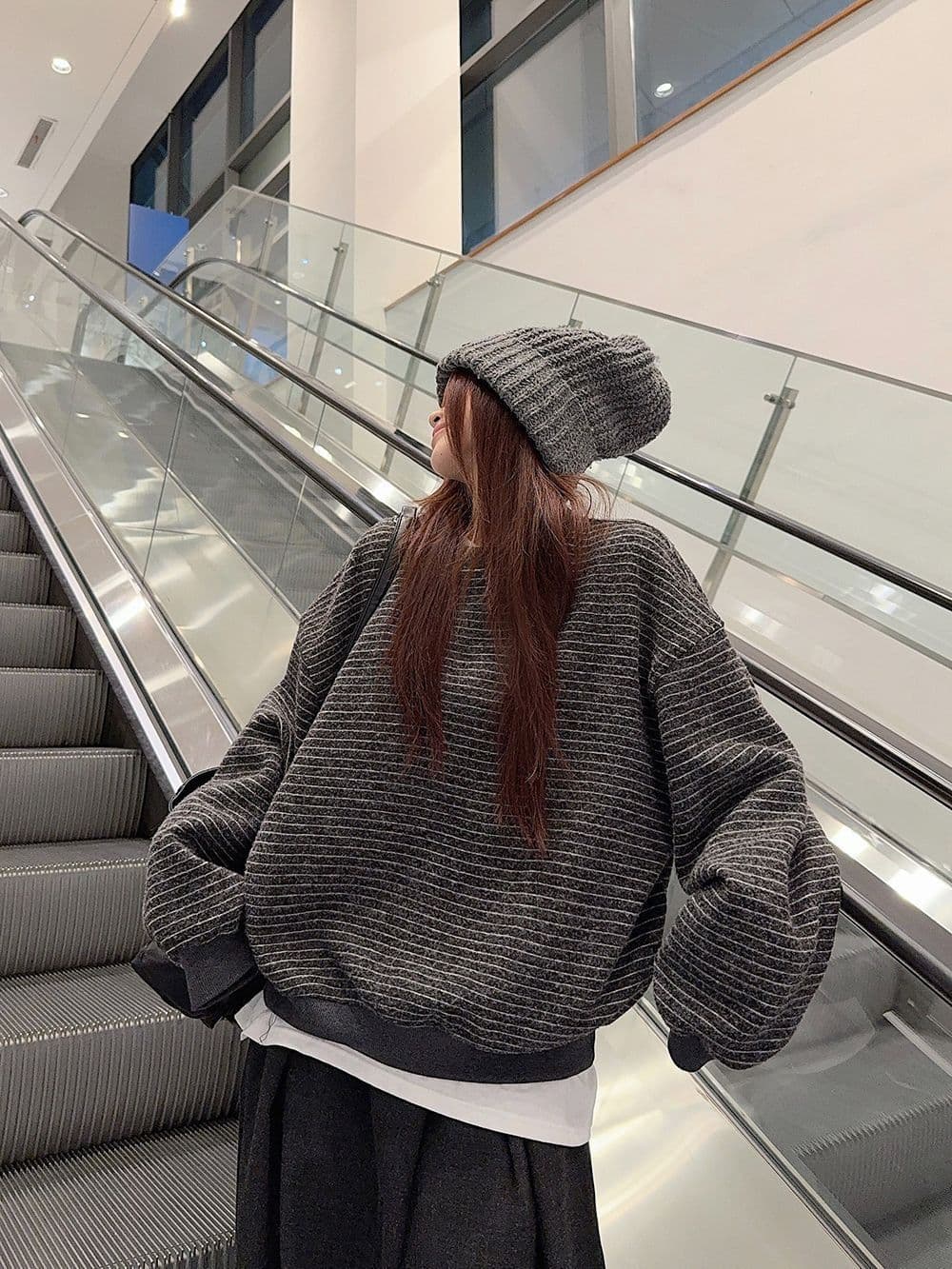 얇은 스타일 이후 패키지 칼라 광저우 원본 원단 복합 후드티 여성 상세 이미지 5