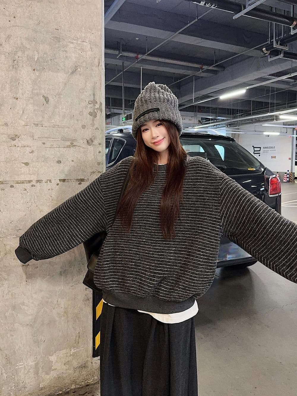 얇은 스타일 이후 패키지 칼라 광저우 원본 원단 복합 후드티 여성 상세 이미지 6