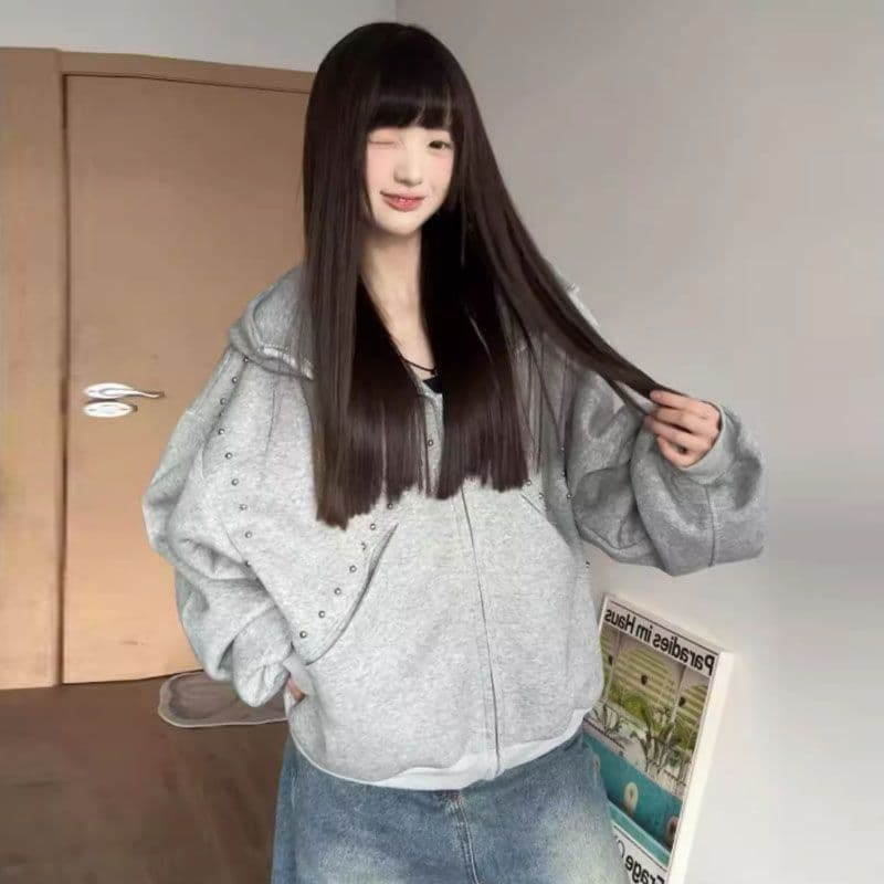얇은 스타일 털이 있는 원본 솜씨 순수한 Mianhua 면 복합 암소 후드티 여성 이미지 3