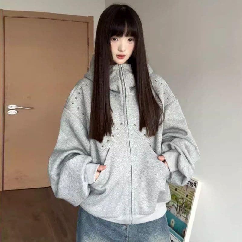 얇은 스타일 털이 있는 원본 솜씨 순수한 Mianhua 면 복합 암소 후드티 여성 이미지 4