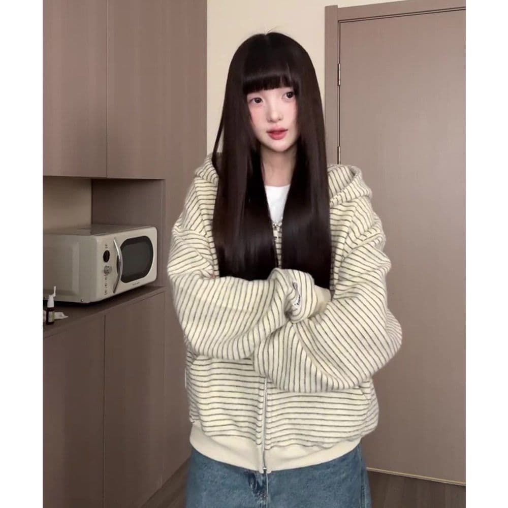 얇은 스타일 털이 있는 자수 광저우 원본 원단 400g 후드티 여성 상세 이미지 6