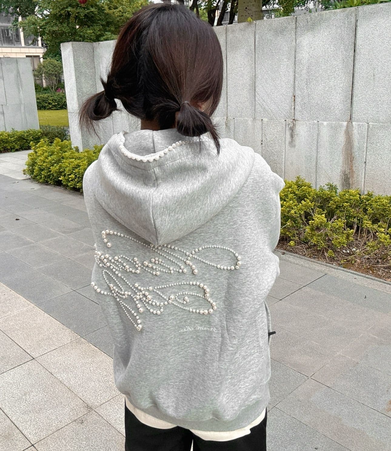 얇은 스타일 털이 있는 주문 구슬 자수 원본 솜씨 순수한 Mianhua 면 복합 후드티 여성 상세 이미지 11