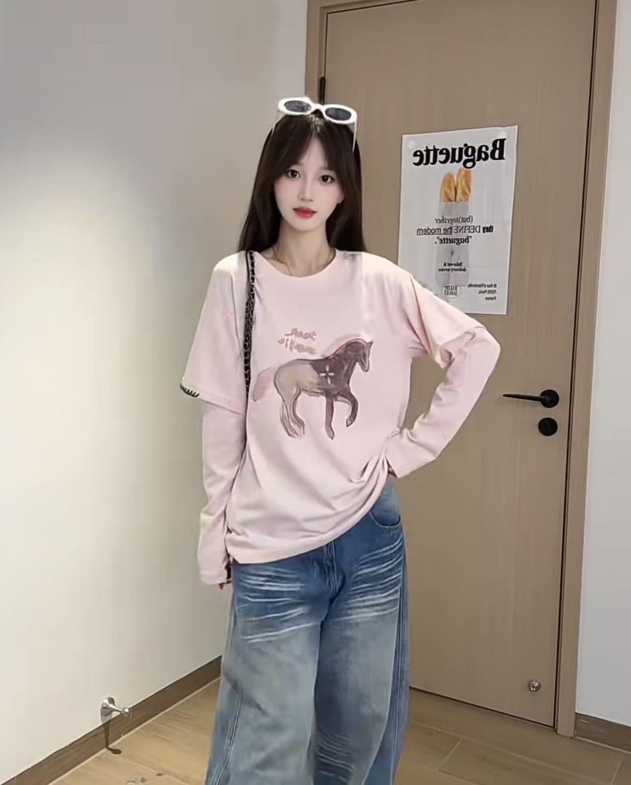 순면 220 그램 긴팔 티셔츠 여성 상세 이미지 3