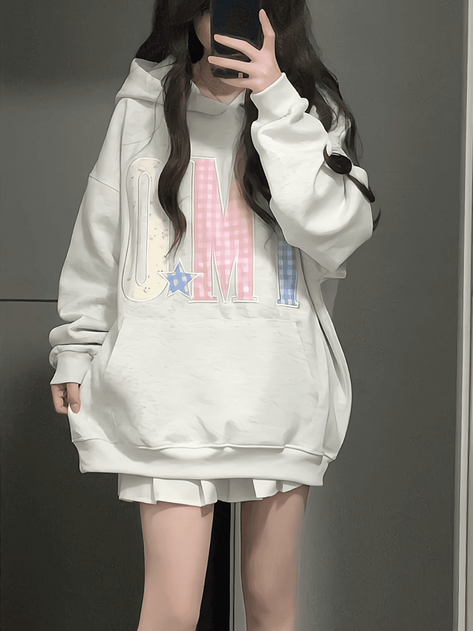얇은 스타일 털이 있는 순수한 Mianhua 면 복합 후드티 여성 상세 이미지 4