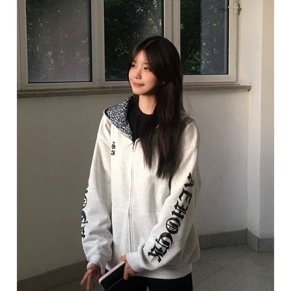 얇은 스타일 털이 있는 순수한 Mianhua 면 복합 후드티 여성 이미지 5