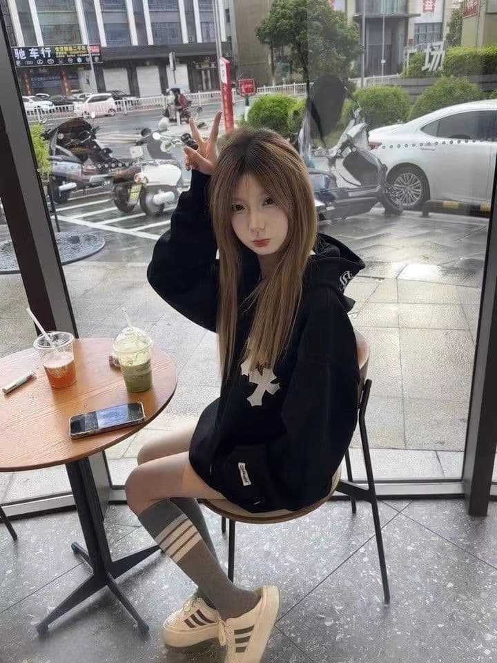 얇은 스타일 털이 있는 순수한 Mianhua 면 복합 후드티 여성 상세 이미지 4