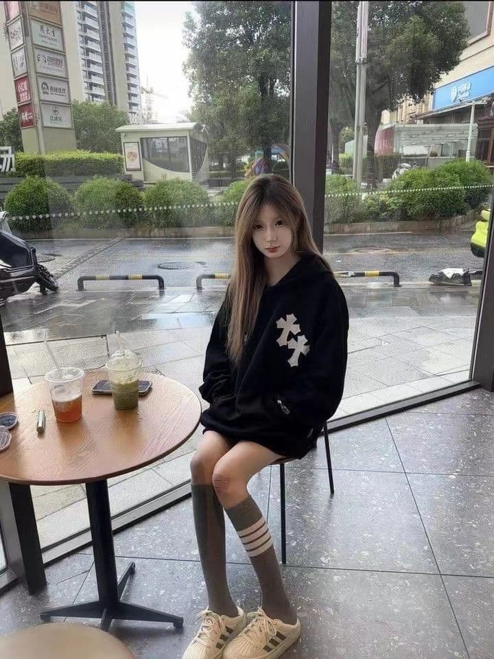 얇은 스타일 털이 있는 순수한 Mianhua 면 복합 후드티 여성 상세 이미지 5