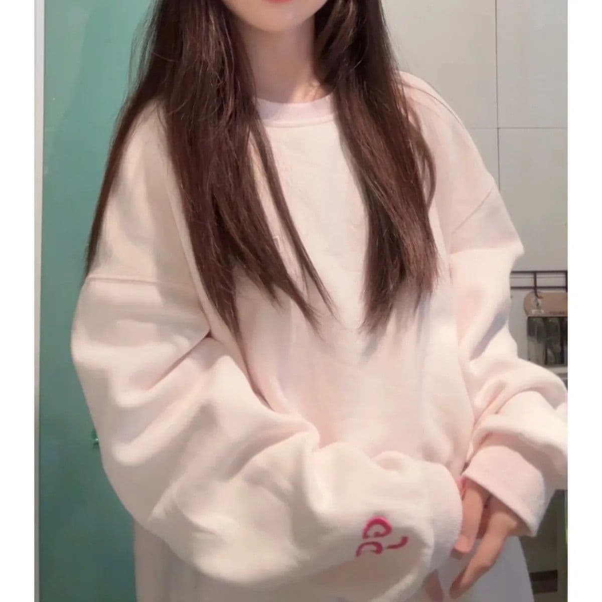 얇은 스타일 털이 있는 이후 패키지 칼라 순수한 Mianhua 면 복합 후드티 여성 상세 이미지 6