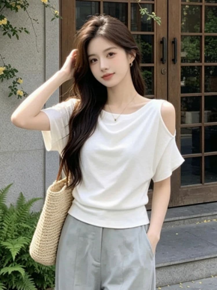 260 그램 모달 출퇴근 착용 가져 가라. 고유 한 슈퍼 잘 생긴 ~ 중 여성 여름 반팔 맨위 디자인 센스 작은 대중 패션 티셔츠