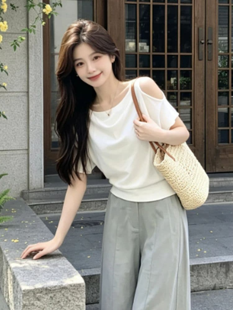 260 그램 모달 출퇴근 착용 가져 가라. 고유 한 슈퍼 잘 생긴 ~ 중 여성 여름 반팔 맨위 디자인 센스 작은 대중 패션 티셔츠 상세 이미지 2
