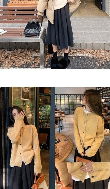 두꺼운 스타일 회색 모직 반신 스커트 여자 중간 롱 코트 가을 겨울철 하이웨이스트 디자인 센스 플리츠 스커트 길다 치마 상세 이미지 12