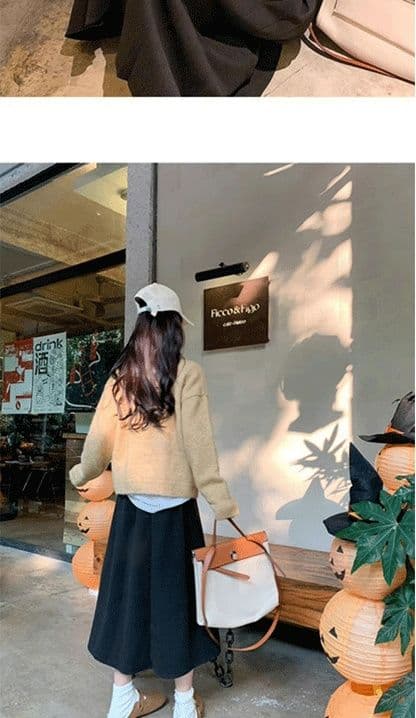 두꺼운 스타일 회색 모직 반신 스커트 여자 중간 롱 코트 가을 겨울철 하이웨이스트 디자인 센스 플리츠 스커트 길다 치마 상세 이미지 14