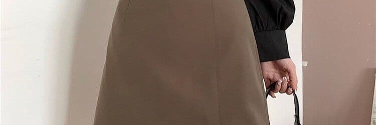 450 그램 가을 겨울 모직 반신 스커트 여성 트임 타이트 스커트 한 걸음 A라인 스커트 하이웨이스트 상세 이미지 6