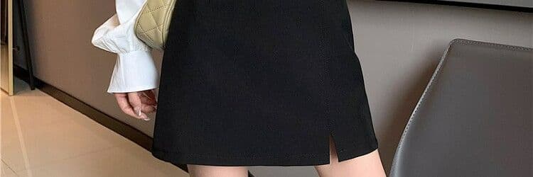 450 그램 가을 겨울 모직 반신 스커트 여성 트임 타이트 스커트 한 걸음 A라인 스커트 하이웨이스트 상세 이미지 18