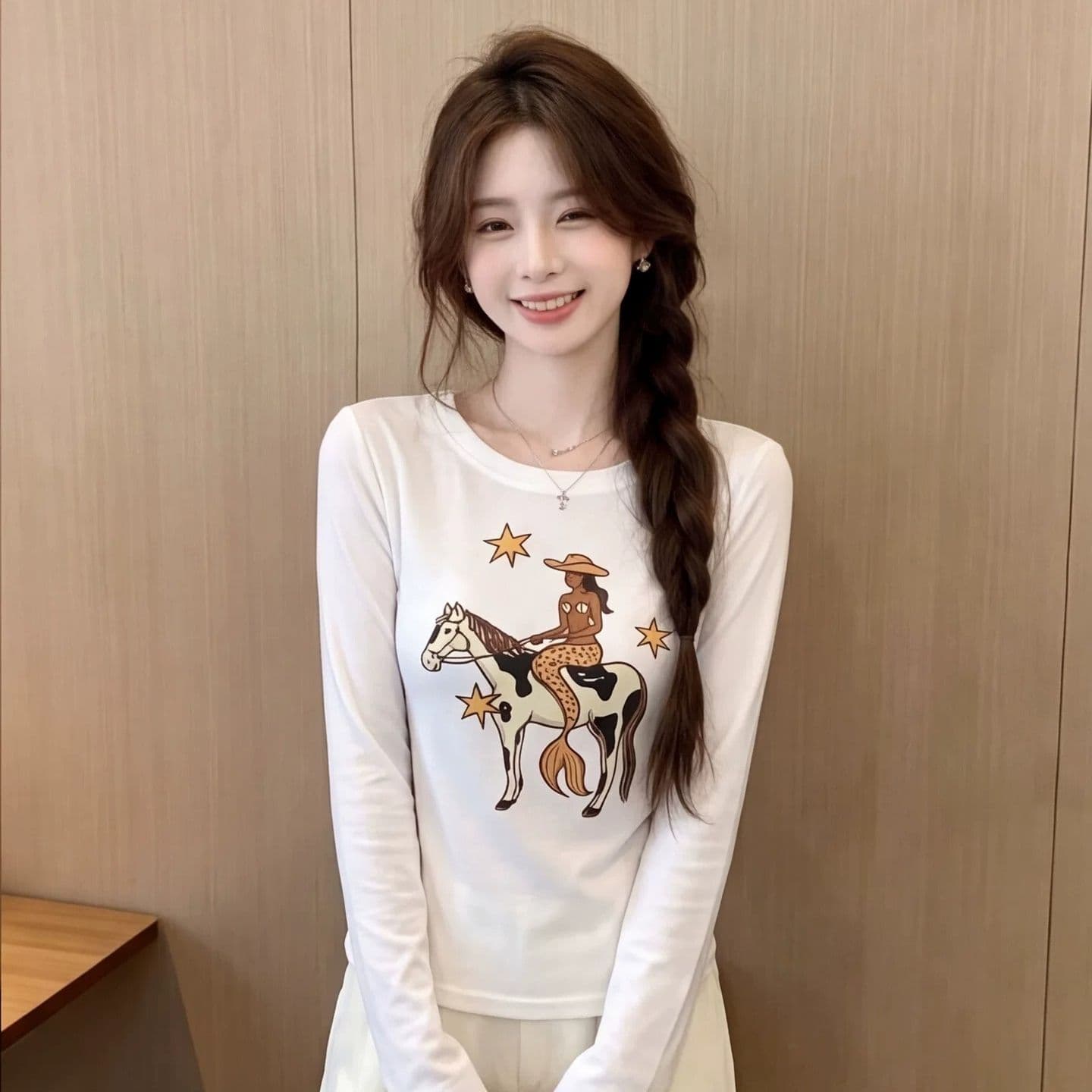 40 사람들 면 260 그램 워터 마크 패턴 이른 가을 새로운 캐주얼 다용도 몸매 가꾸기 슬림해 보이는 인사이드 잡아라. 의류