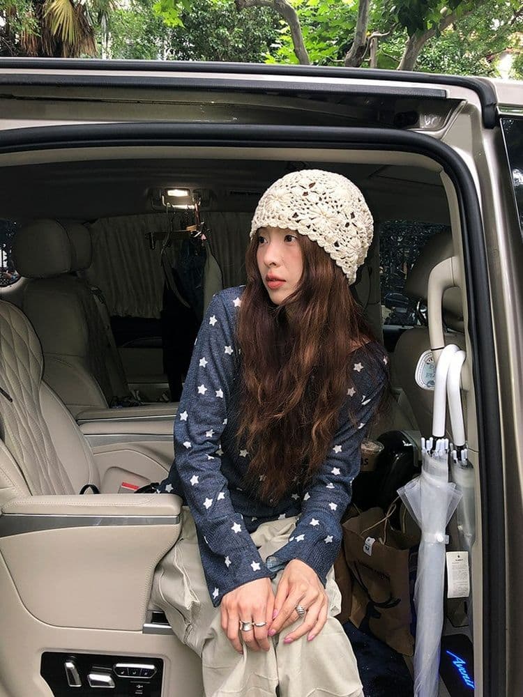 170 그램 2 2 대나무 마디 비스듬한 어깨 자외선 차단 블라우스 별 프린트 긴팔 티셔츠 여성 여름과 가을 얇은 스타일 오프숄더 맨위 상세 이미지 16