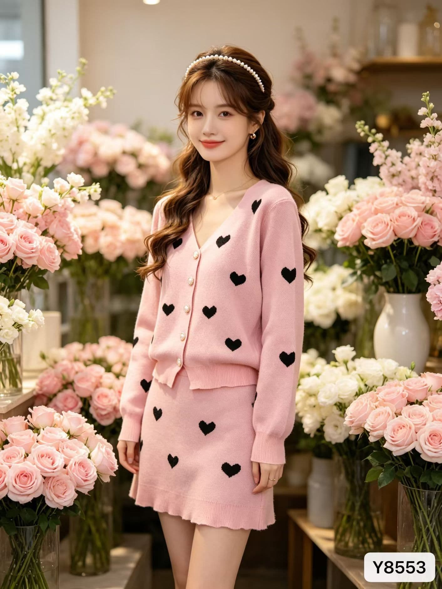 한 부서 부드러운 느긋한 바람 하트 자카드 스웨터 여성 코트 가을 겨울 부드러운 찹쌀 연령 감소 니트 오픈 가디건 맨위 상세 이미지 4