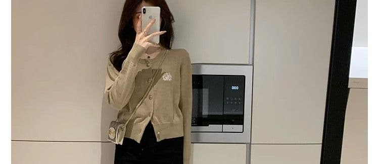 레트로 학원 스타일 자수 니트 오픈 가디건 여성 코트 2026 년 가을 새로운 외국 가스 다용도 긴팔 맨위 트렌디 상세 이미지 55