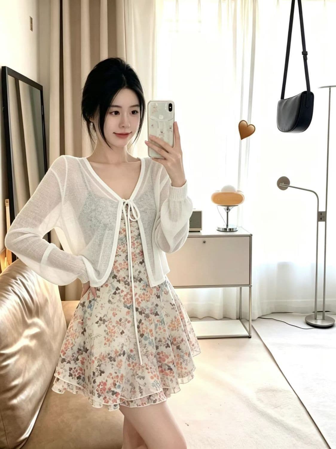 느슨함 바람 얇은 스타일 니트 오픈 가디건 여성 가을 겨울 새로운 느긋한 캐주얼 자외선 차단 외부 가져 가라. V넥 레이스업 루즈핏 맨위 이미지 3