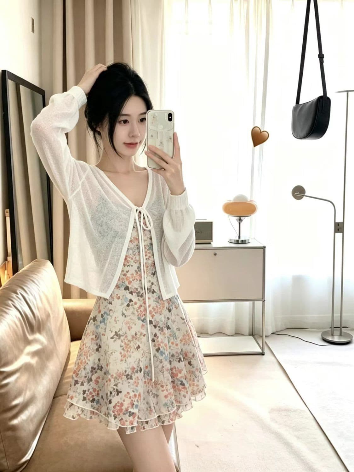 느슨함 바람 얇은 스타일 니트 오픈 가디건 여성 가을 겨울 새로운 느긋한 캐주얼 자외선 차단 외부 가져 가라. V넥 레이스업 루즈핏 맨위 상세 이미지 1