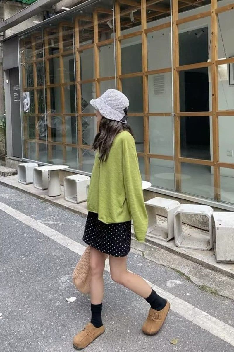 한 부서 녹색 라운드 넥 긴팔 니트 스웨터 여성 가을 겨울 캐주얼 느긋한 바람 루즈핏 슬림해 보이는 다용도 느슨함 센스 맨위 상세 이미지 9